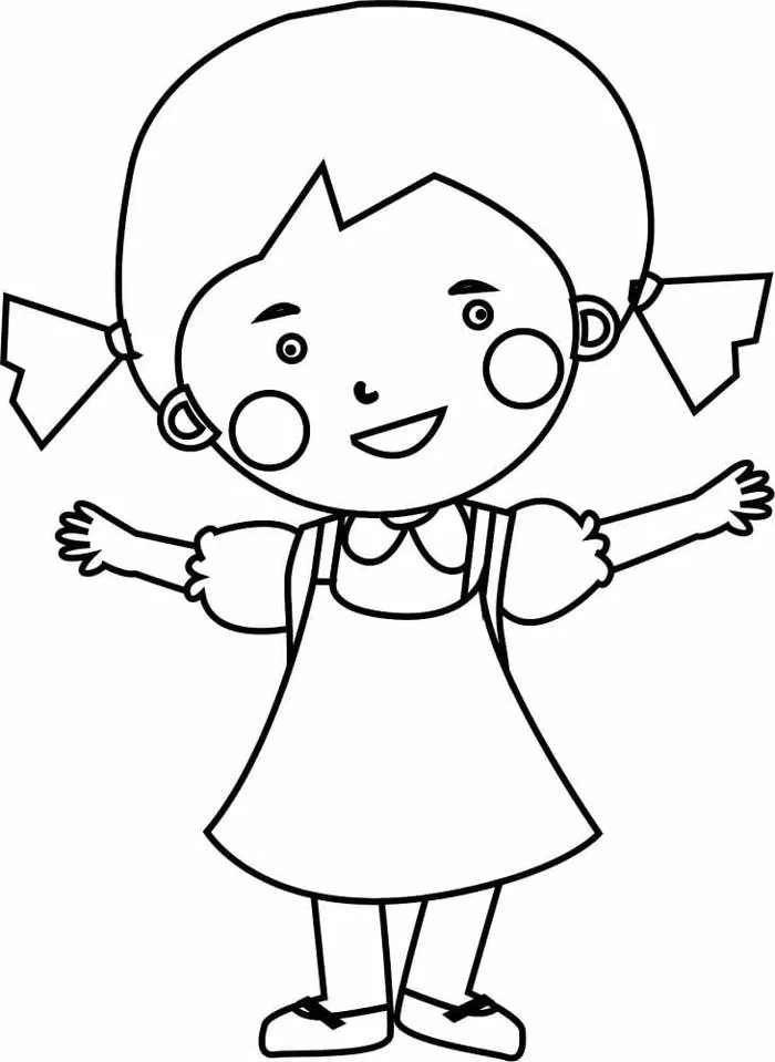Tô màu Bạn Gái Cute - Trang Tô Màu Cho Bé