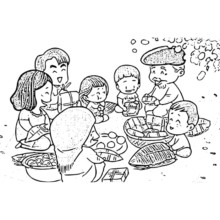 Tranh Tô Màu Bánh Chưng: Gợi Nhớ Nét Đẹp Truyền Thống của Tết Nguyên Đán - Tô  màu trực tuyến
