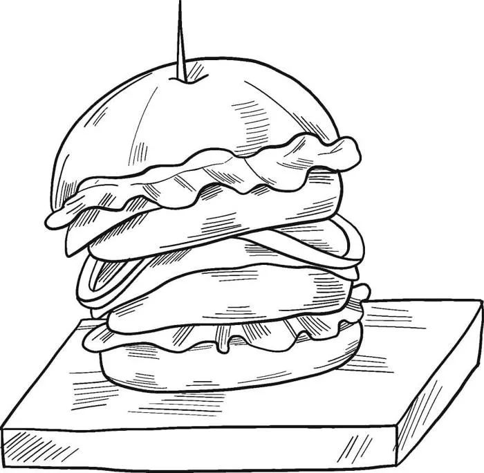 Tô Màu Hamburger - Tranh Tô Màu Cho Bé