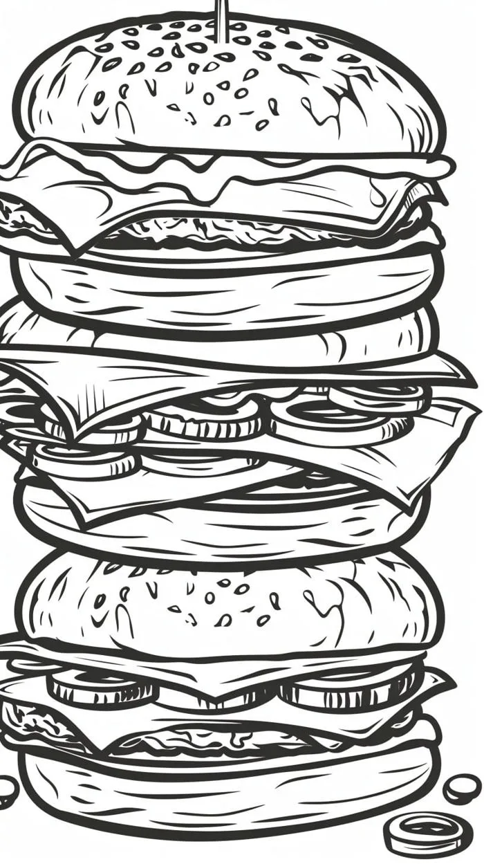 41 tranh tô màu Hình Hamburger - Hình Ảnh Tô Màu