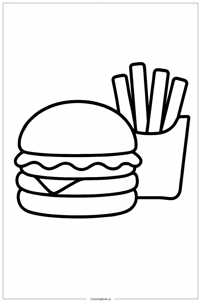 Trang Tô Màu Hamburger Và Khoai Tây Chiên (Có thể In Miễn Phí dưới định  dạng PDF & PNG)