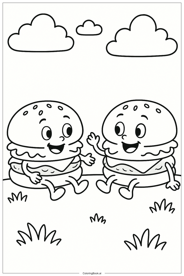 47 trang tô màu Hamburger (PDF và PNG miễn phí)