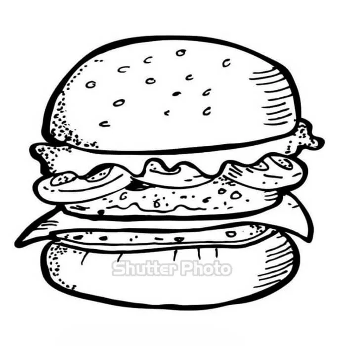 64+ Tranh tô màu bánh hamburger đẹp nhất dễ tải dễ in Update 2026