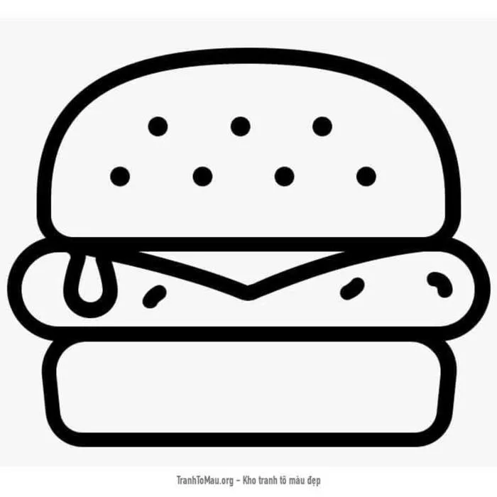Tải tranh tô màu Hamburger Đơn Giản