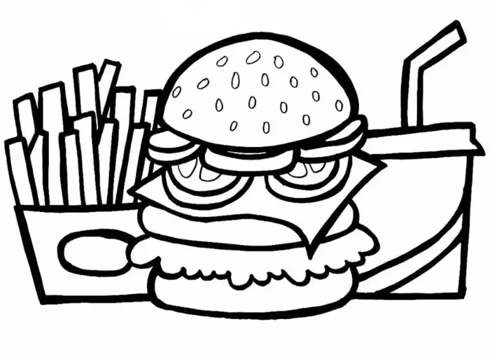 Tranh tô màu hamburger thú vị giúp bé phát triển kỹ năng