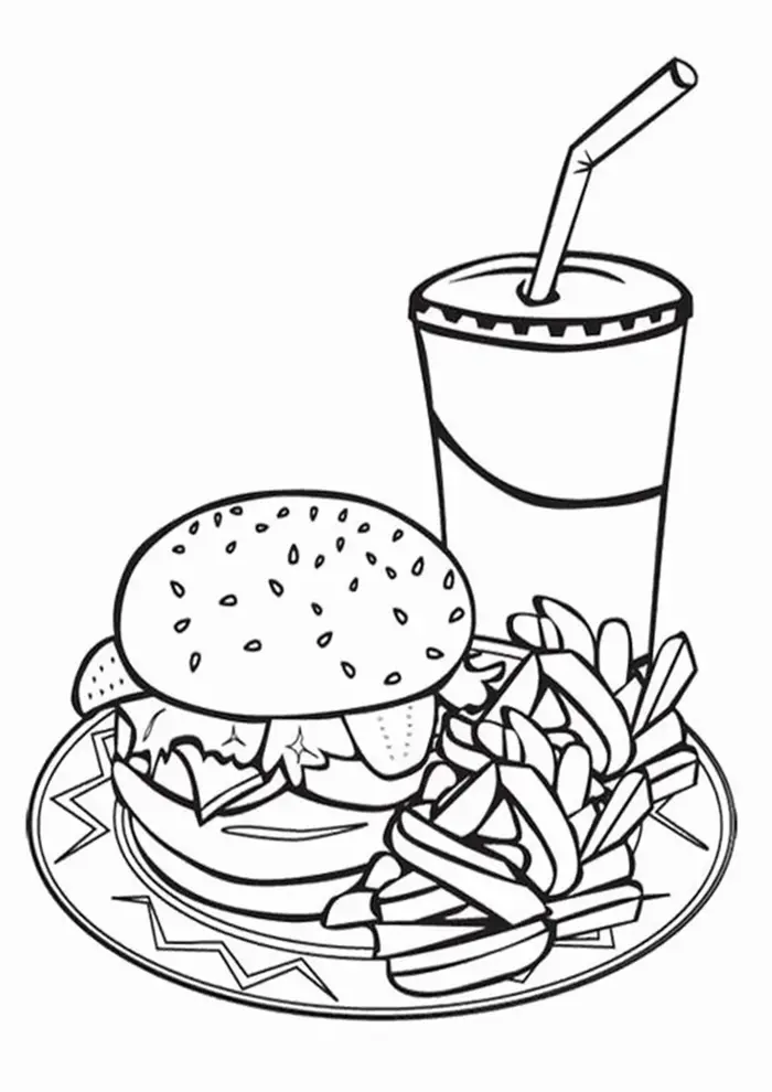 Tranh tô màu hamburger thú vị giúp bé phát triển kỹ năng