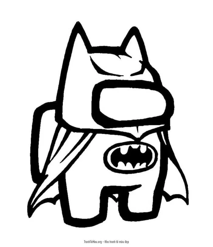Tải tranh tô màu Among Us Batman