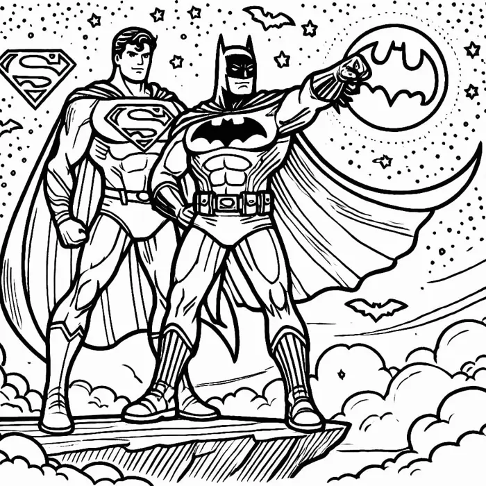 Bộ tranh tô màu siêu nhân Batman cực ngầu giúp bé sáng tạo