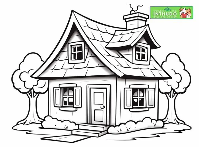 Tổng hợp 40 mẫu tranh tô màu ngôi nhà mơ ước tuyệt đẹp
