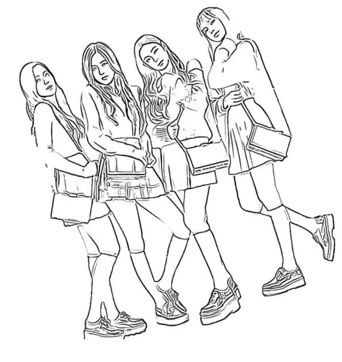 Tranh tô màu Blackpink đẹp, dễ thương cho bé thỏa sức sáng tạo