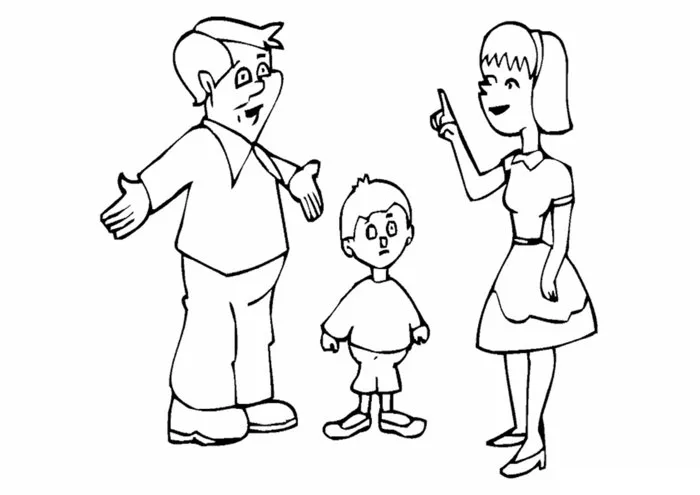 Download tải tranh tô màu bố mẹ gia đình cho bé