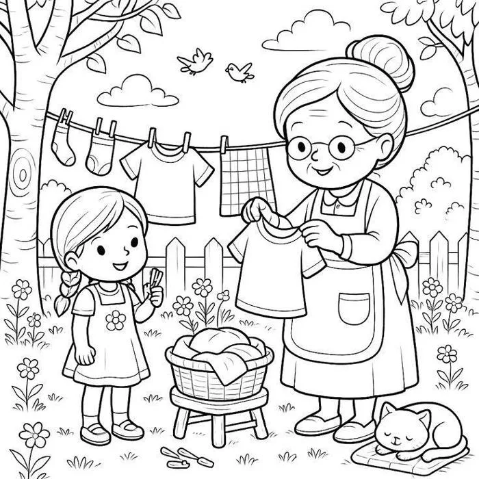 20 bức tranh tô màu gia đình, dạy bé biết yêu thương, gắn kết tình cảm
