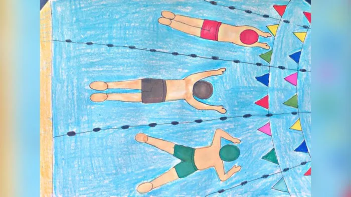 Vẽ tranh Thể thao Bơi lội | Vẽ ước mơ Vận động viên Bơi lội | How to draw  Swimmer