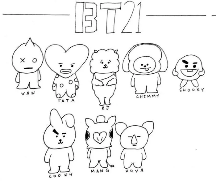 Tô màu BT21 Vui Nhộn - Trang Tô Màu Cho Bé