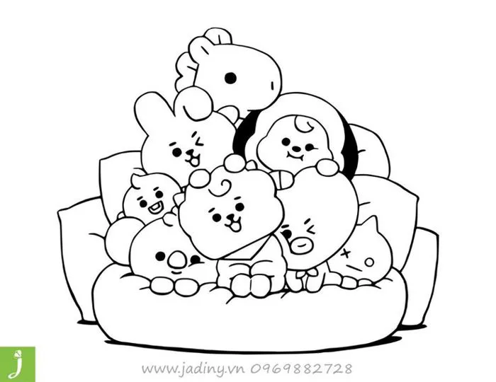 Tranh tô màu bt21 cho bé - Tổng hợp hàng ngàn hình tô màu đẹp