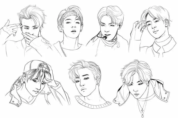 Tô màu BTS Tuyệt Vời - Trang Tô Màu Cho Bé