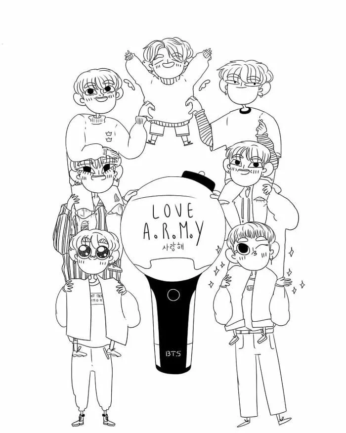 Tô màu Nhóm BTS - Trang Tô Màu Cho Bé