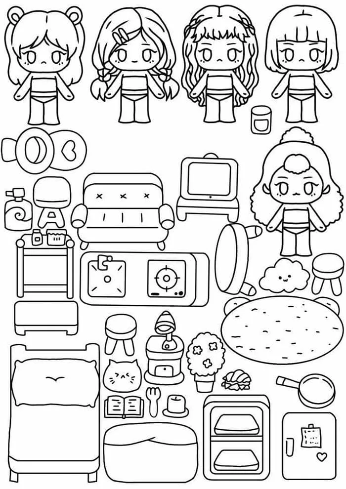 Tổng hợp 345+ tranh tô màu búp bê giấy cute, đáng yêu nhất