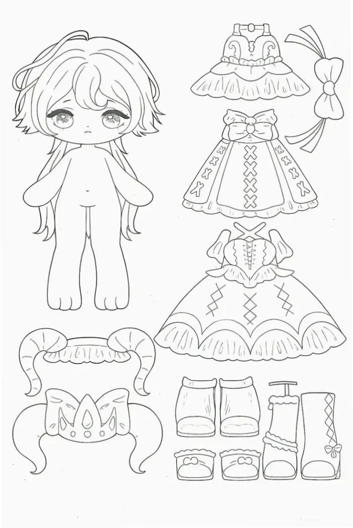 Tranh Tô Màu Pinterest Paper Doll Búp Bê Giấy Chibi: Thế Giới Sáng Tạo Cho  Bé