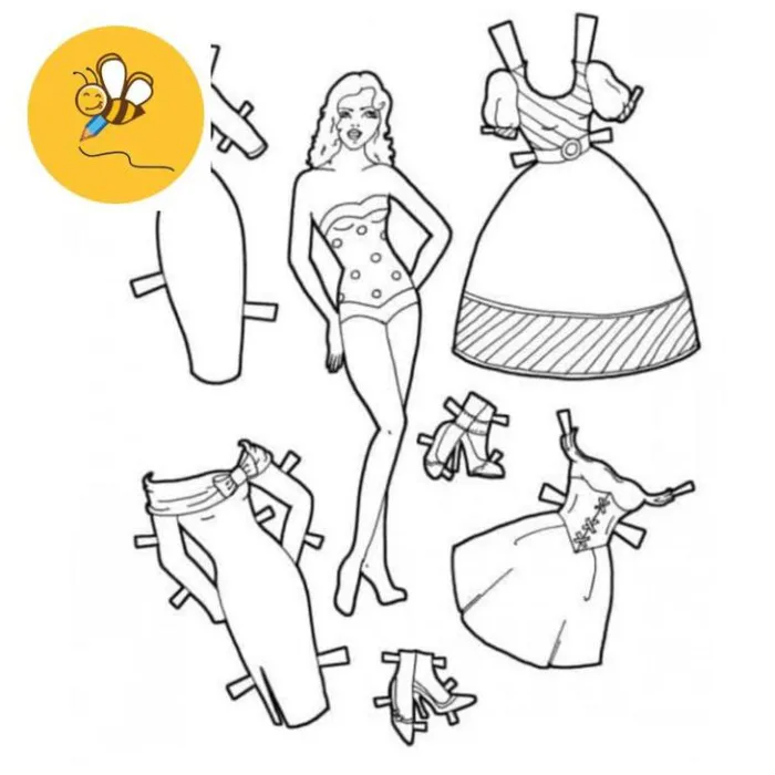 Tranh Tô Màu Búp Bê Giấy - Bộ 20 Tờ Tranh Tô Màu A4 Dành Cho Màu Sáp, Màu  Chì - TRANH TÔ MÀU | Shopee Việt Nam