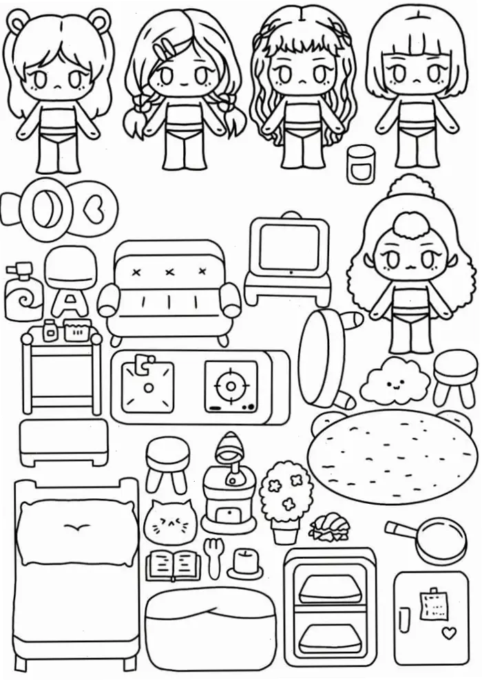 Tranh Tô Màu Pinterest Paper Doll Búp Bê Giấy Chibi: Thế Giới Sáng Tạo Cho  Bé