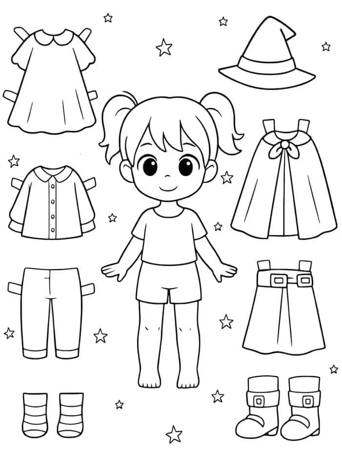 Tổng hợp 345+ tranh tô màu búp bê giấy cute, đáng yêu nhất