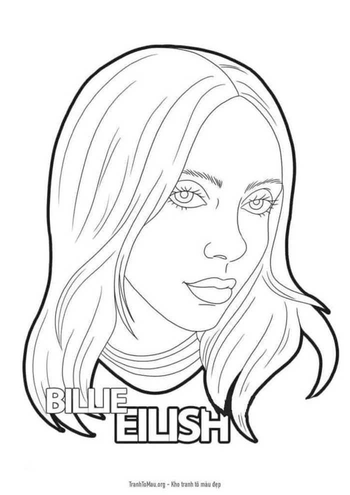 Tải tranh tô màu Ca Sĩ billie eilish
