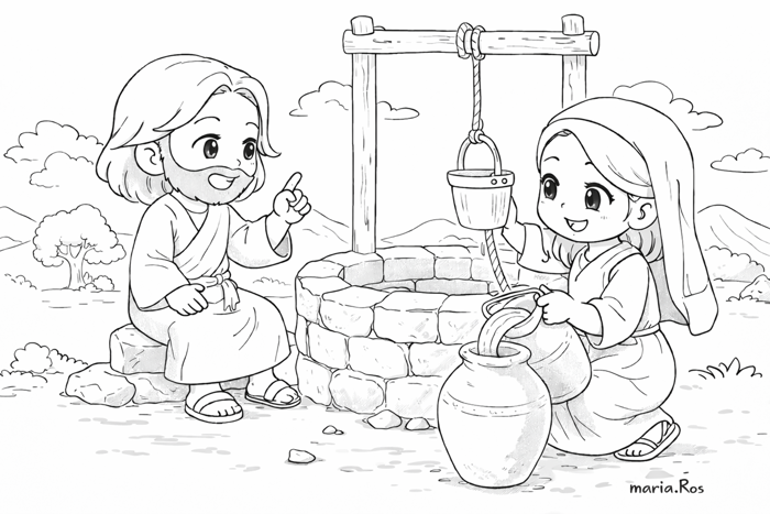 Tranh tô màu: Chúa Nhật III - Mùa Chay - năm A (Ga 4, 5-42) Tranh tô màu: Chúa Nhật III - Mùa Chay - năm A (Ga 4, 5-42)