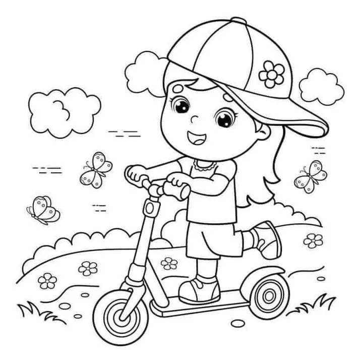 20 bức tranh tô màu chủ đề: Hoạt động mùa hè, bé thỏa sức sáng tạo và vui  chơi