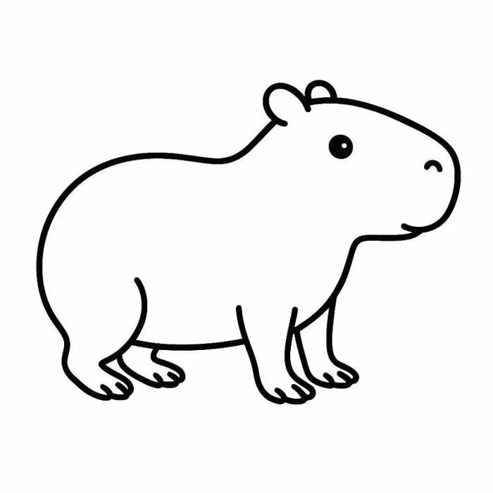Tô màu Capybara Đơn Giản - Trang Tô Màu Cho Bé