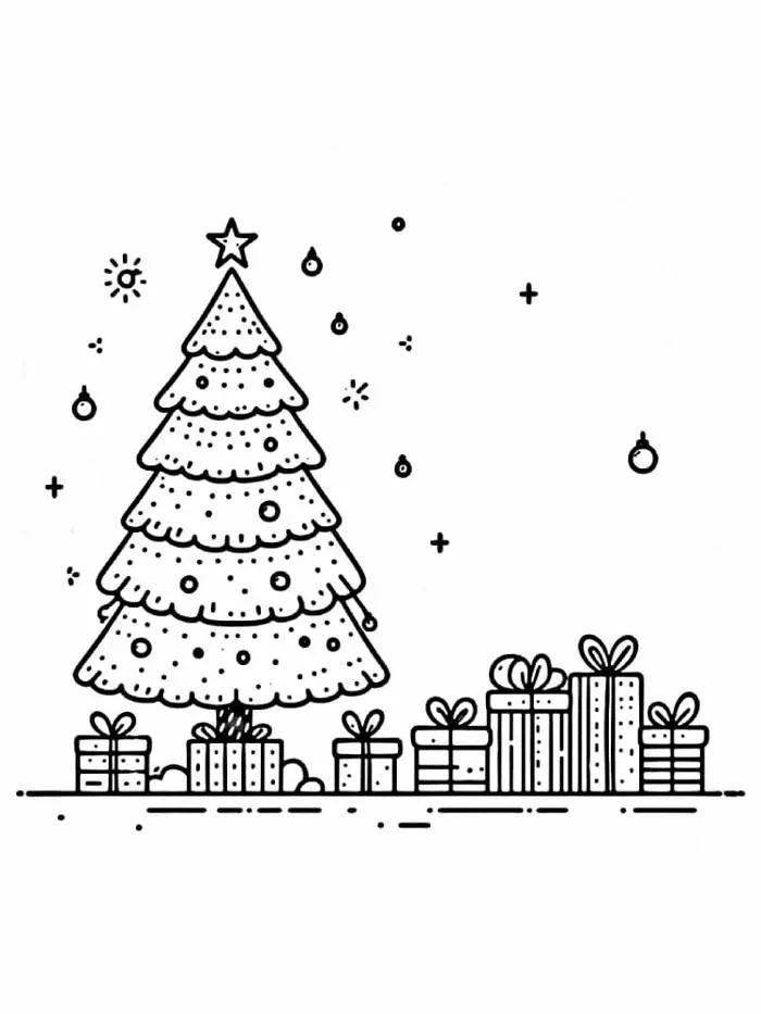 Tô Màu Cây Thông Noel - Tranh Tô Màu Cho Bé