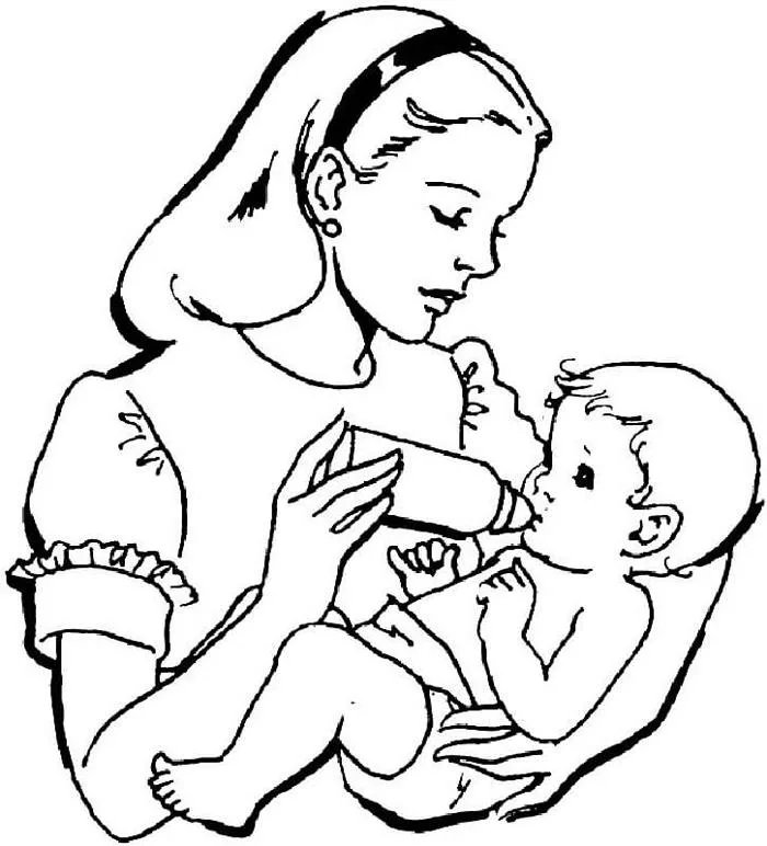 Tô màu Mẹ Yêu Cho con Uống Sữa - Trang Tô Màu Cho Bé