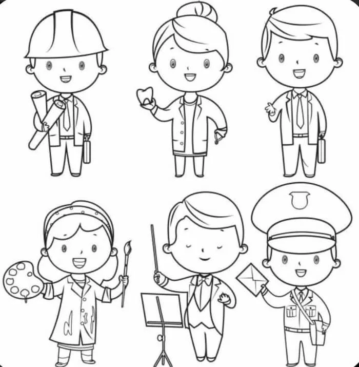 MỘT SỐ TRANH CHO BÉ TÔ MÀU CHỦ ĐỀ NGHÈ NGHIỆP.