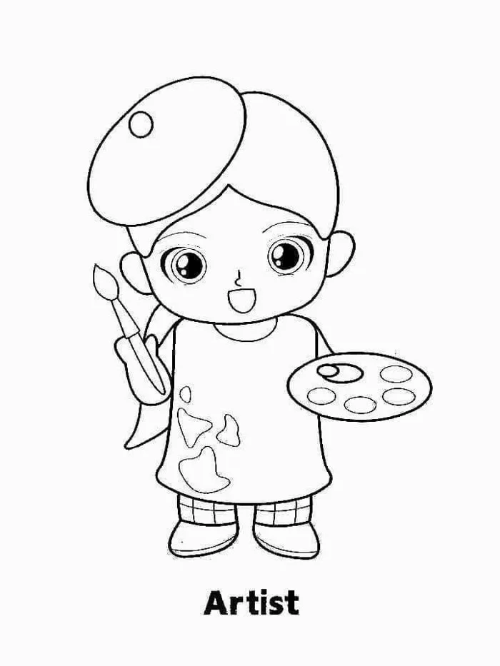 Tranh tô màu chủ đề nghề nghiệp
