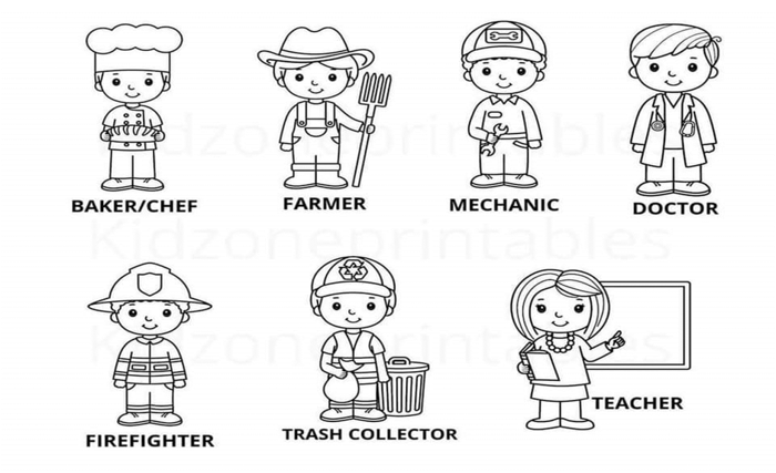 Tranh tô màu chủ đề nghề nghiệp