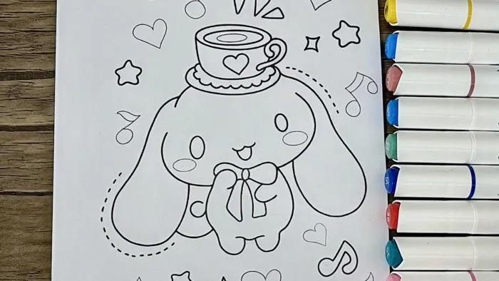 Tô Màu Cinnamoroll | Cinnamoroll Coloring | Tranh Tô Màu Dễ Thương