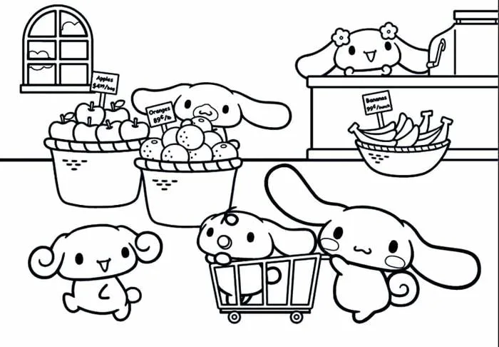 Tô màu Cinnamoroll Đáng Yêu - Trang Tô Màu Cho Bé