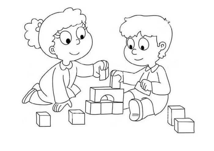 Tô màu Cô Giáo và Học Sinh Ở Trường Mầm Non - Trang Tô Màu Cho Bé
