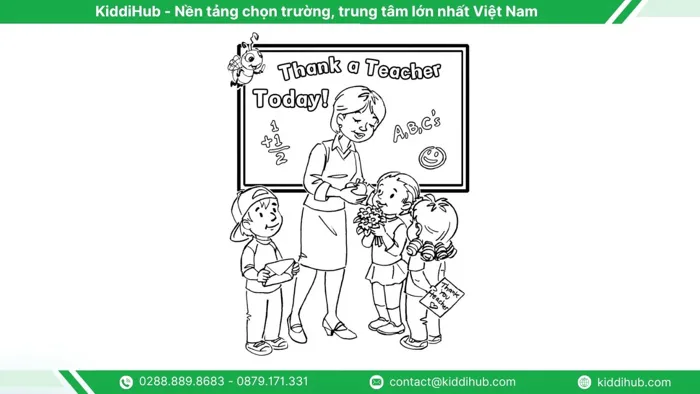 Tổng hợp mẫu tranh tô màu 20/11 đẹp nhất