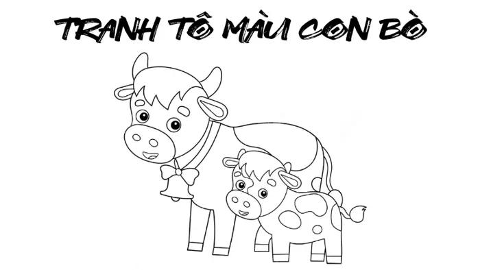 Bộ sưu tập tranh tô màu con bò dễ thương cho bé
