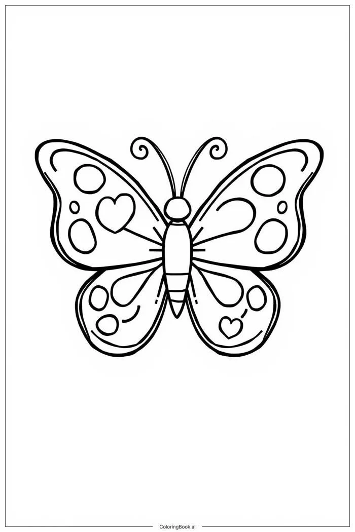Trang Tô Màu Hình dạng bướm cơ bản (Có thể In Miễn Phí dưới định dạng PDF &  PNG)