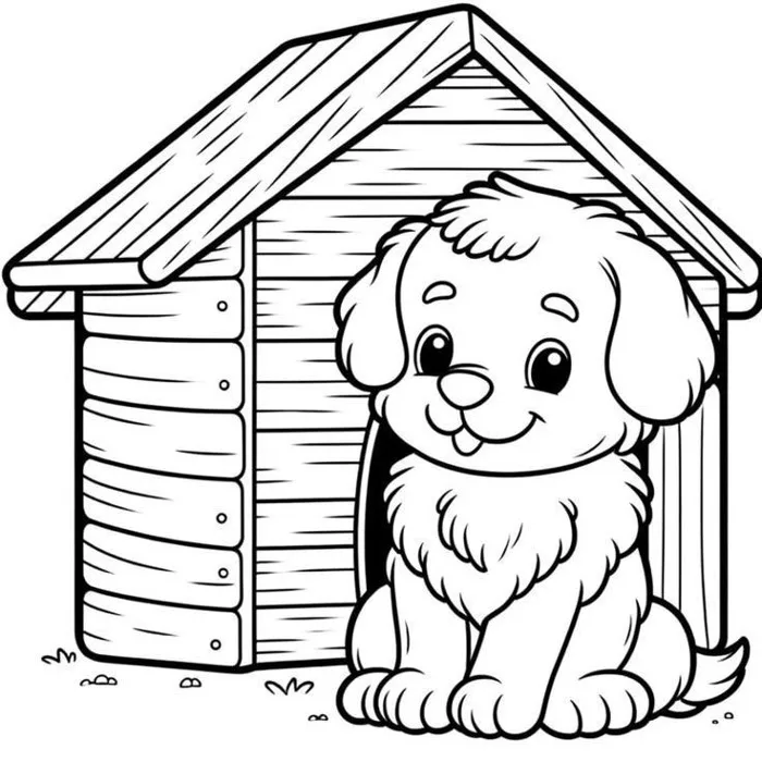 Tổng hợp Tranh tô màu con chó cute, đáng yêu, đơn giản cho bé