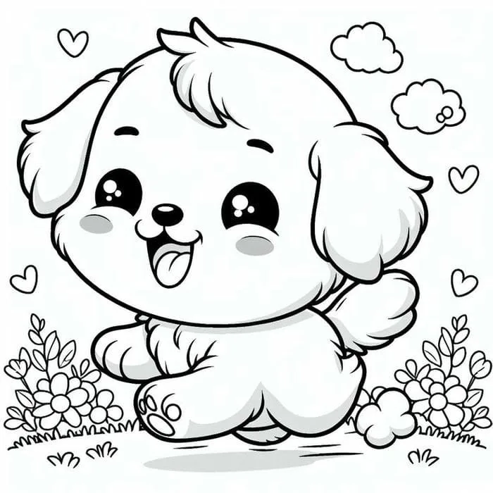 Tổng hợp Tranh tô màu con chó cute, đáng yêu, đơn giản cho bé