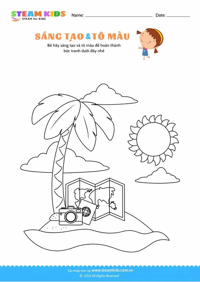 Tải miễn phí bài tập tô màu - Tô màu Con chuồn chuồn - STEAM KIDS