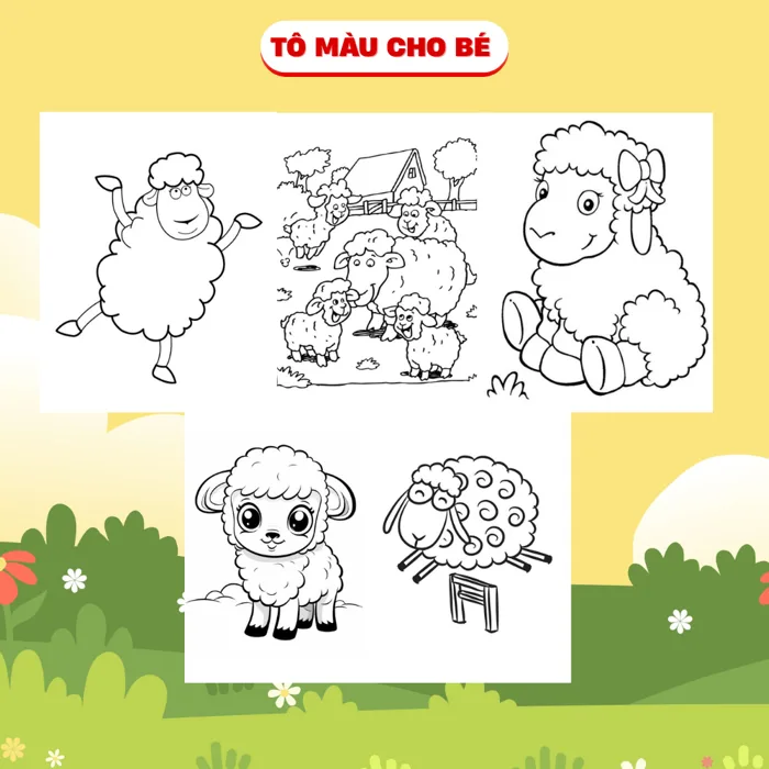 Giấy Tô Màu Con Cừu Cute Bé Thỏa Sức Tô Màu Phát Triển Khéo Tay | Shopee  Việt Nam