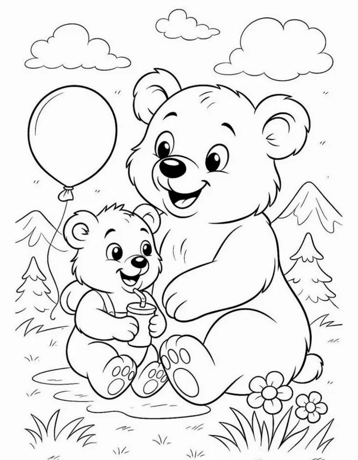 Bộ sưu tập tranh tô màu con gấu đẹp giúp bé yêu thỏa sức sáng tạo