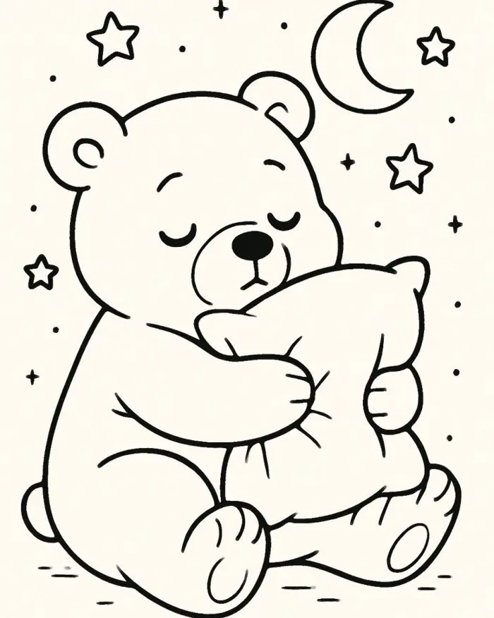 Bộ tranh tô màu con gấu đẹp ngộ nghĩnh giúp bé phát triển sáng tạo