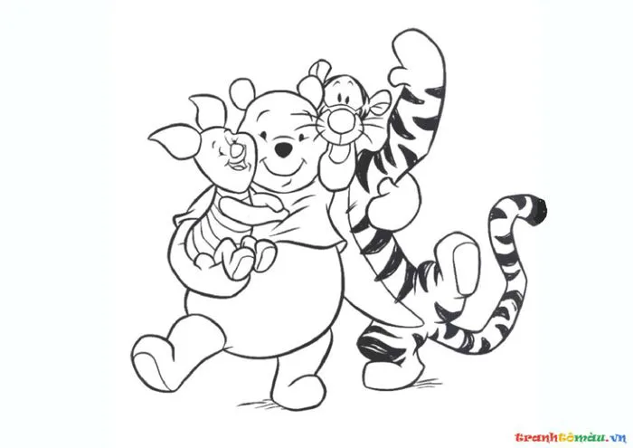 Tranh tô màu gấu pooh vô cùng đáng yêu – Jadiny