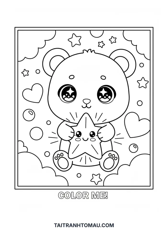 Tải 101+ Tranh Tô Màu Gấu Cute, Đơn Giản Cho Bé [Miễn Phí A4]