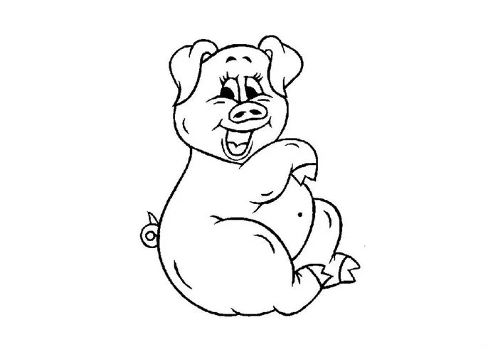 Tranh tô màu hình chú heo ngộ nghĩnh Tranh tô màu hình chú heo ngộ nghĩnh
